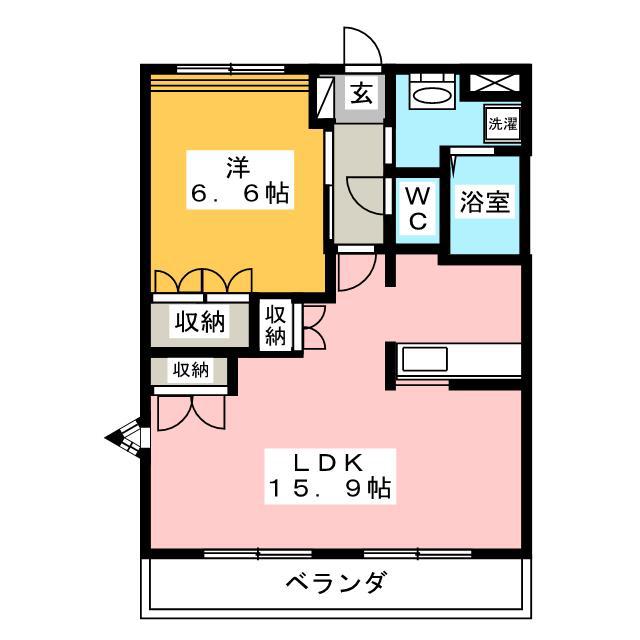 ルミナスハイツ(1LDK/2階)の間取り写真