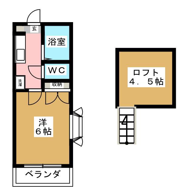 小原ハイツ(1K/2階)の間取り写真