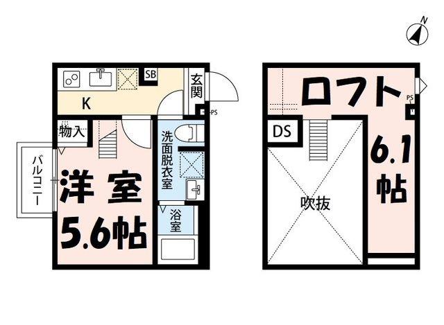 LEGEND Ⅱ(1K/1階)の間取り写真