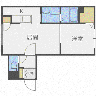 グランメール南麻生(1LDK/1階)の間取り写真