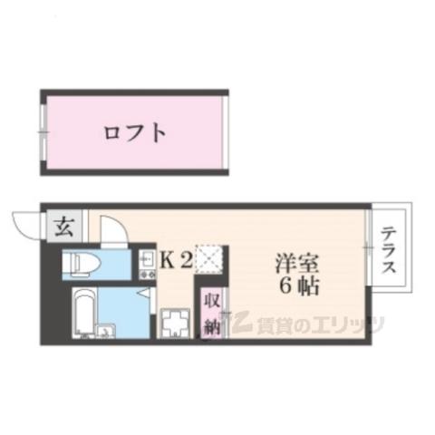 LOFTY小桜(1K/2階)の間取り写真