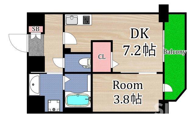 クレールフォレスタ(1DK/1階)の間取り写真