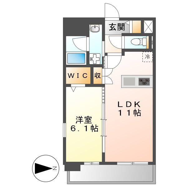 プレサンス名古屋STATIONルミアス(1LDK/9階)の間取り写真