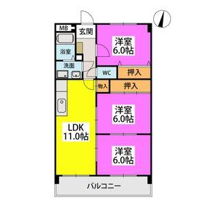 センチュリー中央(3LDK/1階)の間取り写真