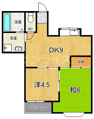 セイワパレス森ノ宮南(2DK/3階)の間取り写真
