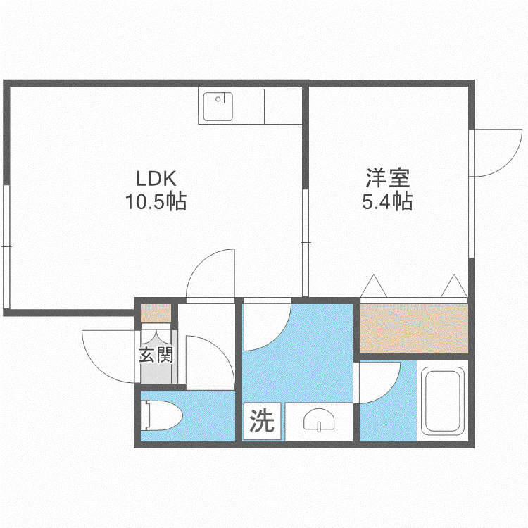 ウエスタ3・14(1LDK/2階)の間取り写真