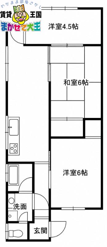 野口ビル(3DK/3階)の間取り写真