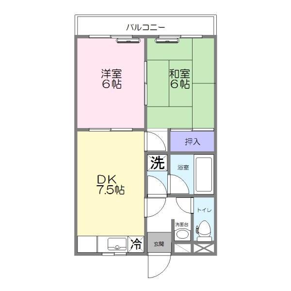 タカツホームズ(2DK/3階)の間取り写真