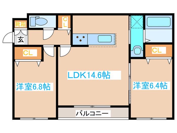 CORUSCANT TSUKISAMU(2LDK/4階)の間取り写真