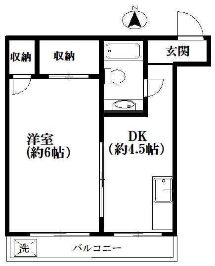 川本マンション(1DK/3階)の間取り写真