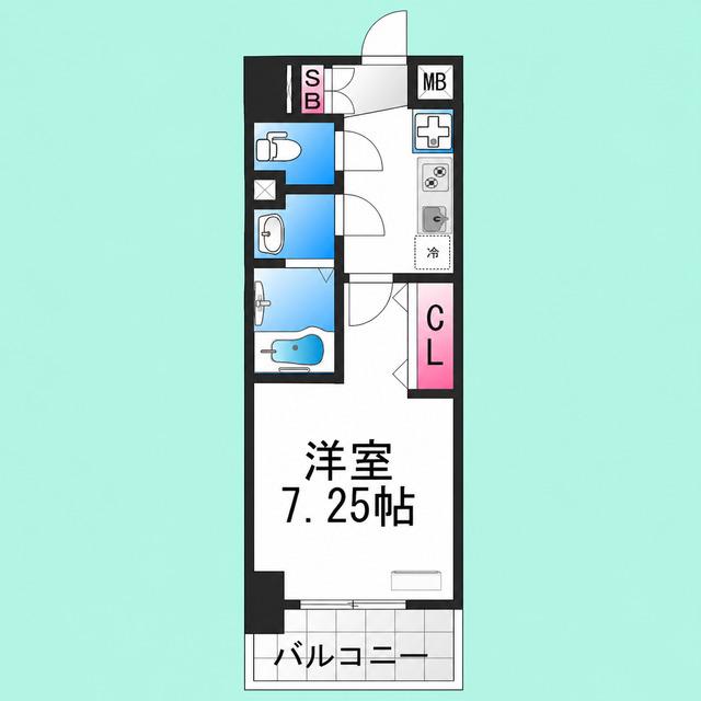 LUXEなかもず(1K/9階)の間取り写真