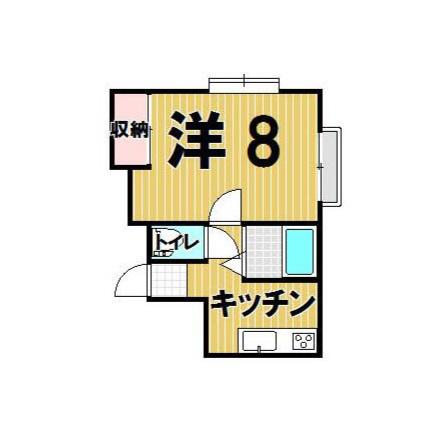 ホンマハイツII リ フ ォ ー ム 済 み(1K/2階)の間取り写真