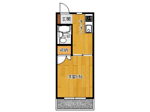 コーポサカエ(1K/2階)の間取り写真