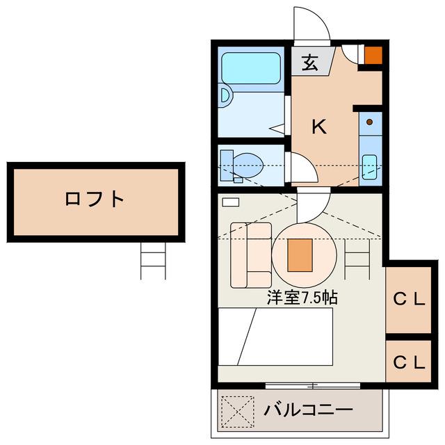 ビッテハイムマルゼン(1K/2階)の間取り写真