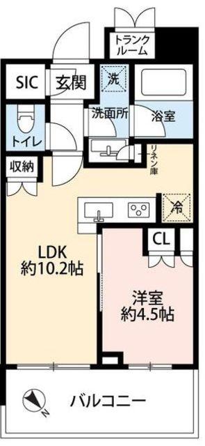 パークシティ武蔵小山ザタワー(1LDK/4階)の間取り写真