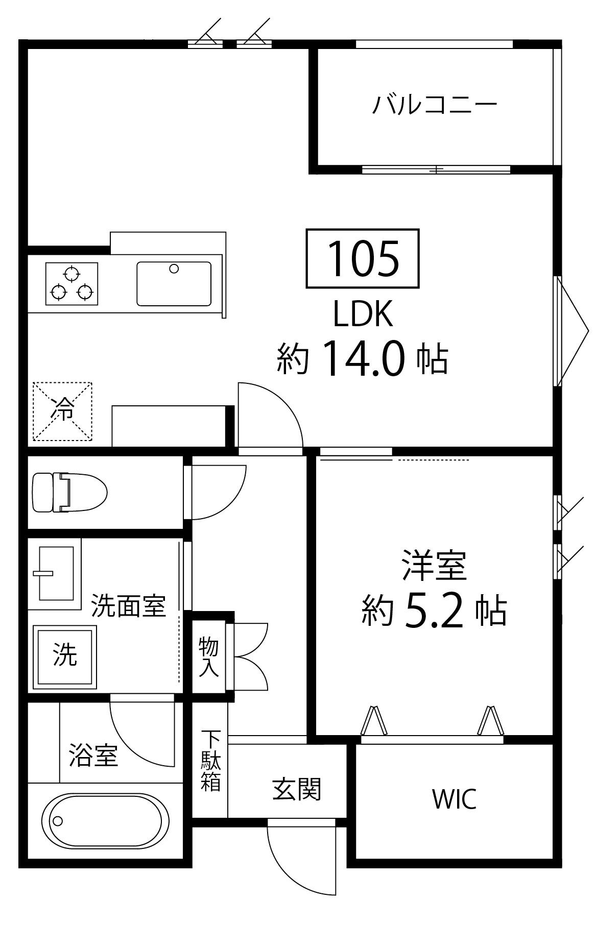 NORD HAUS(1LDK/1階)の間取り写真