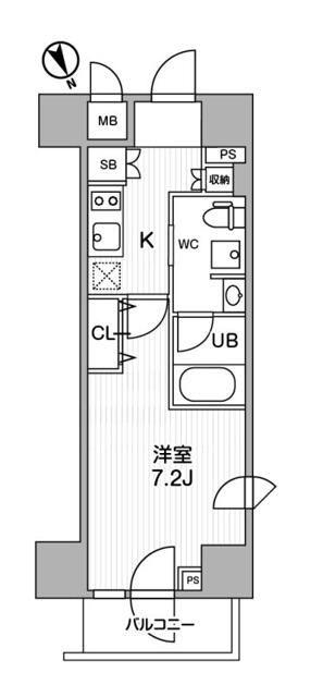 ステージファースト浅草橋II(1K/8階)の間取り写真
