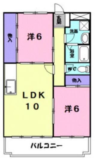 LASSIK(2LDK/3階)の間取り写真