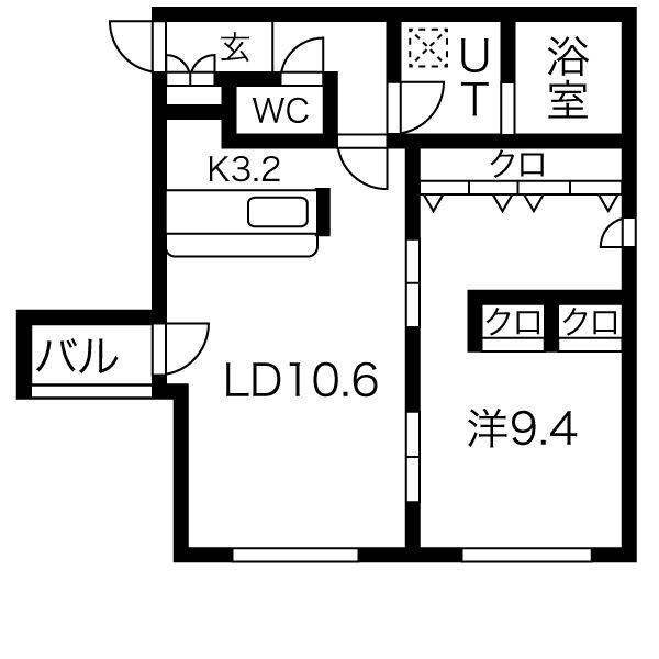 PURE STAGE MARUYAMA(1LDK/3階)の間取り写真