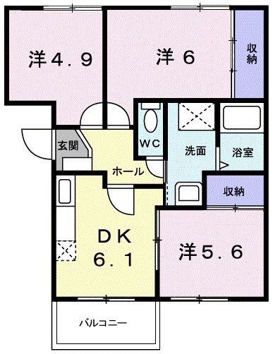 スターブルWAKO(3DK/3階)の間取り写真