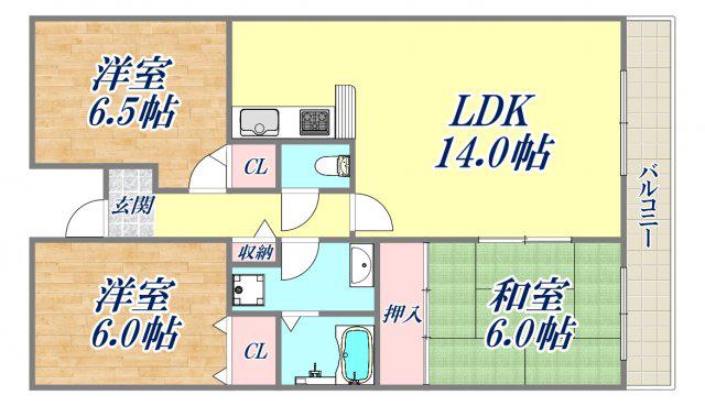 プリマヴェーラ(3LDK/5階)の間取り写真