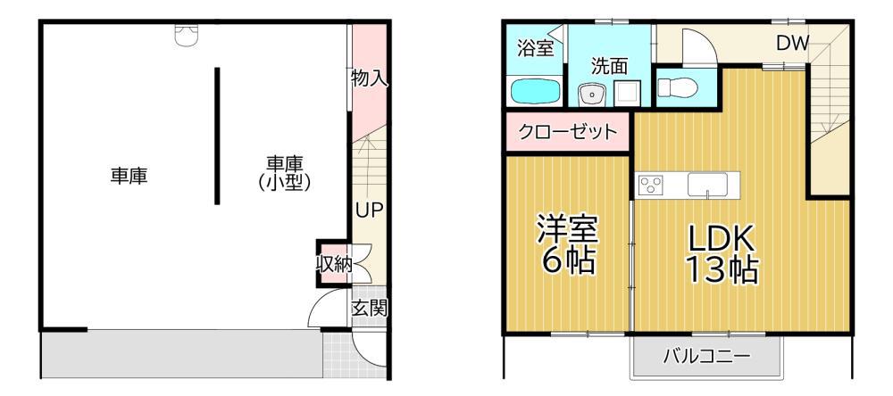 ギャラン中間(1LDK/2階)の間取り写真