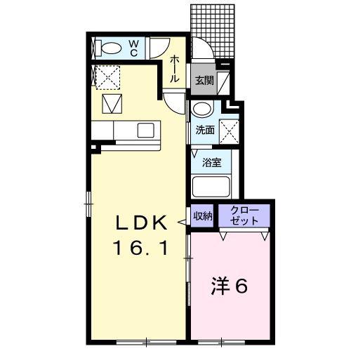 ダイアガーデン(1LDK/1階)の間取り写真