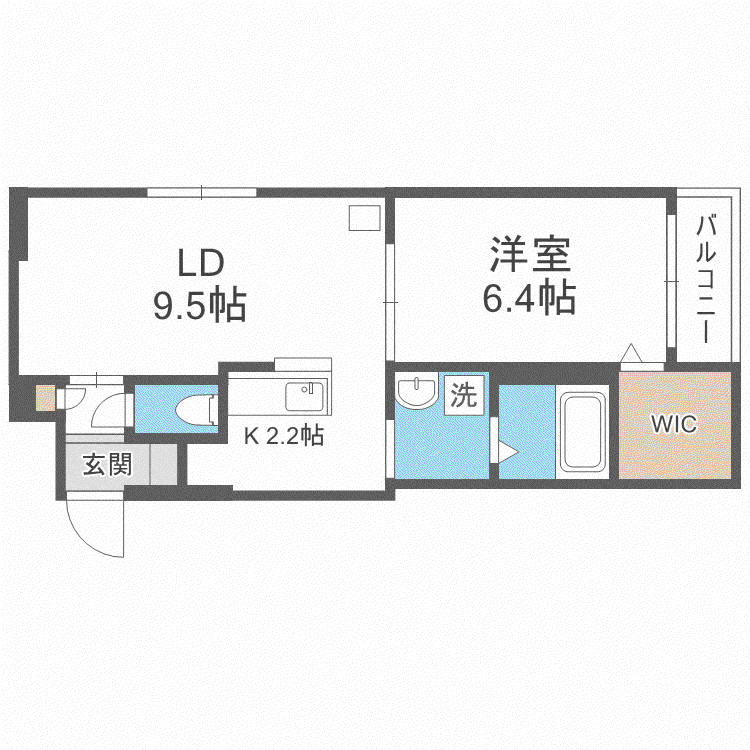 グランスター8(1LDK/4階)の間取り写真