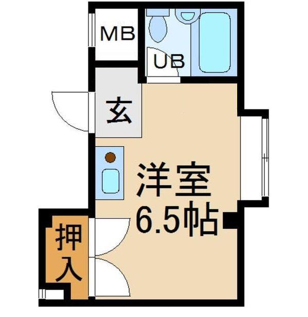 カイセイ枚方(ワンルーム/4階)の間取り写真