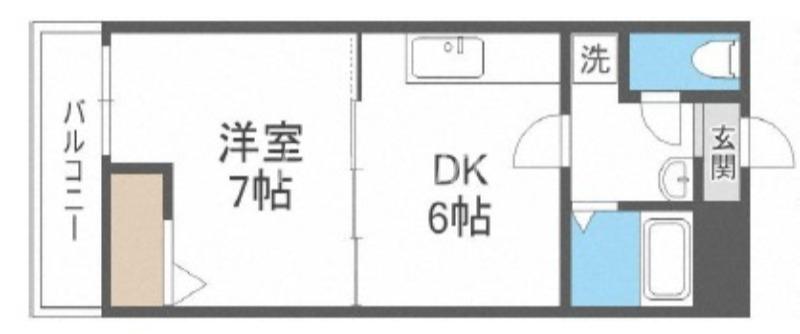 ヴェルドミール松屋町(1DK/8階)の間取り写真