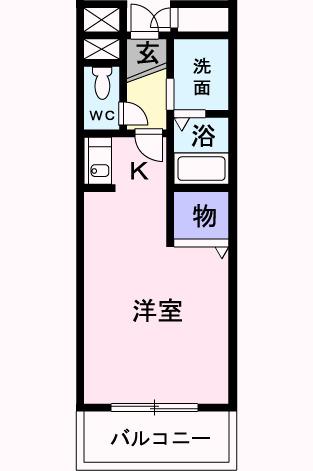 グリーンコート(1K/1階)の間取り写真