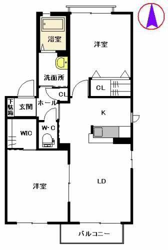 アルバカーサ  A棟(2LDK/2階)の間取り写真