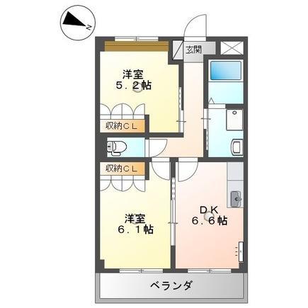サンコート・タカオ(2DK/2階)の間取り写真