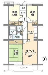 コーポレート中央林間1号棟(3LDK/3階)の間取り写真