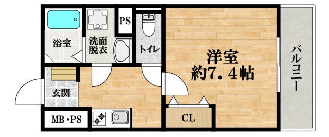 EXハイツMITO A棟(1K/3階)の間取り写真
