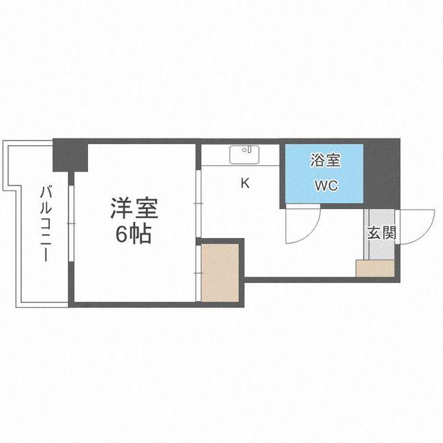 野中ハイム(ワンルーム/4階)の間取り写真