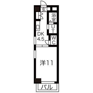 J-レジデンス栄II(1DK/4階)の間取り写真