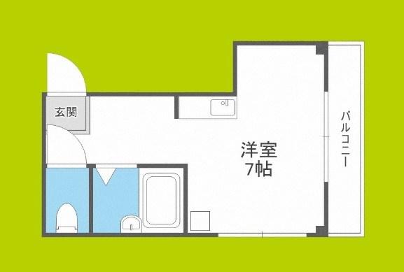 コーポ司(ワンルーム/2階)の間取り写真