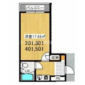 プレアール堺東III(1K/3階)の間取り写真