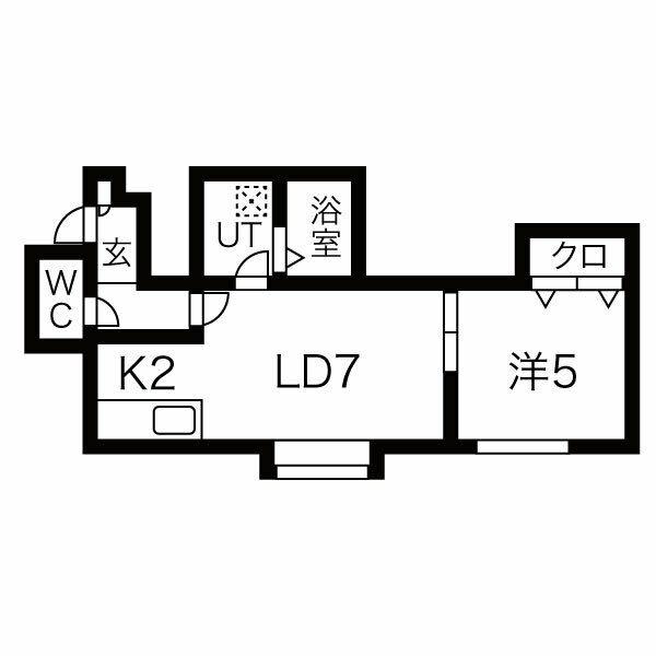 エスポワールII(1LDK/3階)の間取り写真