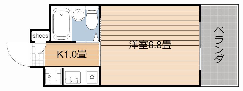朝日プラザ上之園702号(1K/7階)の間取り写真