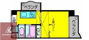 FIVE TWO(1K/8階)の間取り写真