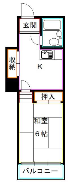 荻窪グランドマンション(1K/2階)の間取り写真