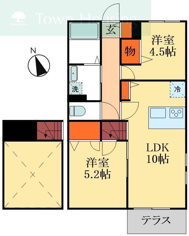 コリーヌ西船(2SLDK/1階)の間取り写真