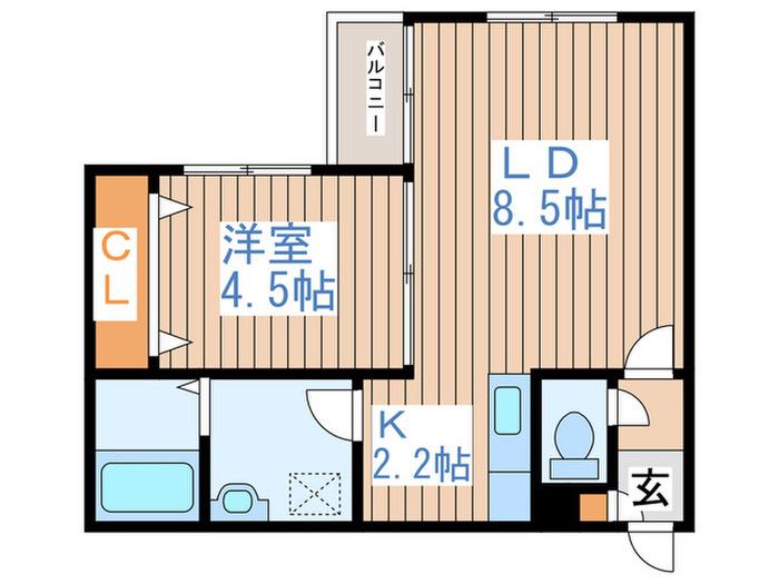 グラスマーレV(1LDK/3階)の間取り写真