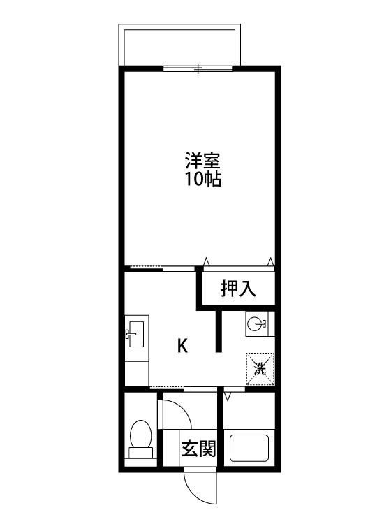 フェリス牡丹山(1K/2階)の間取り写真
