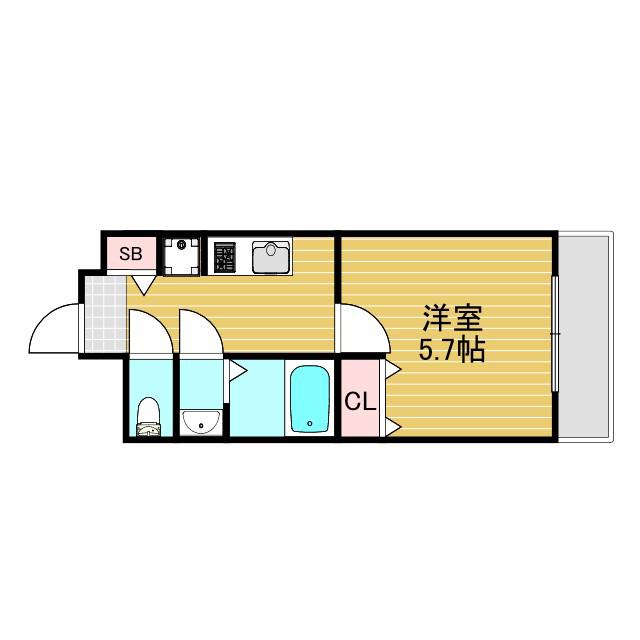 ドミニアムパレス東洋(1K/2階)の間取り写真