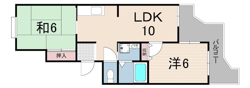 ハイツラセーヌ(2LDK/3階)の間取り写真