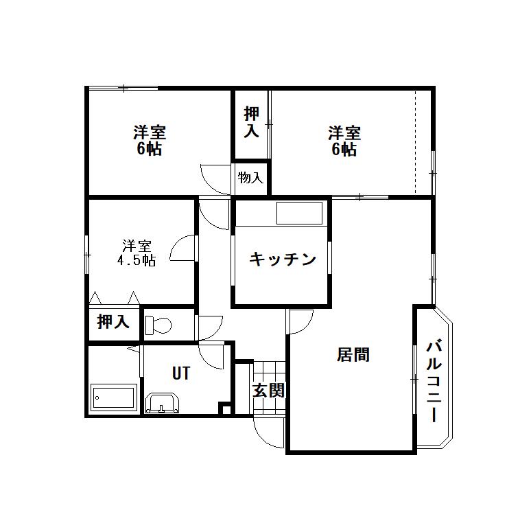 グリーンヒルズ ミルフィーユ(3LDK/2階)の間取り写真