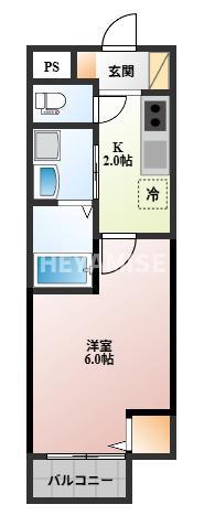 レジデンス平山(1K/2階)の間取り写真